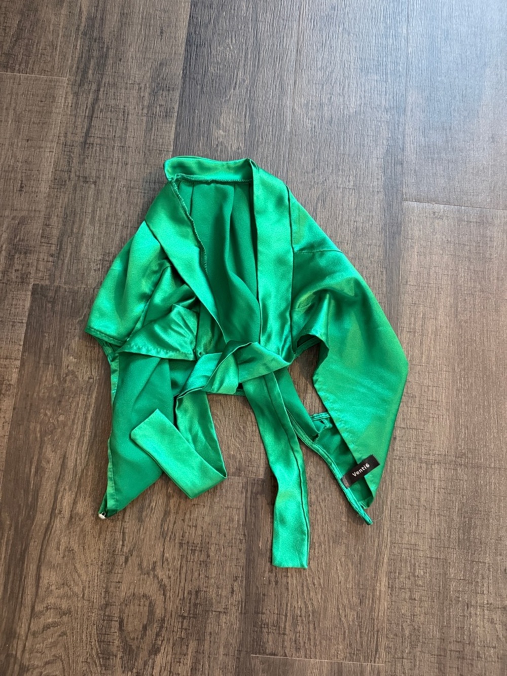 Vero Moda Green Satin Crop Wrap Top